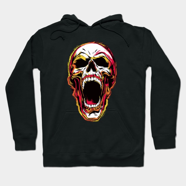 Evil Screaming Skull Design Hoodie by TF Brands